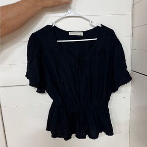 Abercrombie & Fitch Black Peplum Blouse
